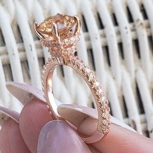 18k over SS 2K Pink Champagne with Crystal Accents